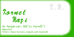 kornel mazi business card